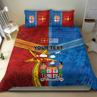 Personalised Fiji and Rotuma Together Bedding Set Tapa and Pacific Art Pattern with Cultural Emblems Half Style LT03 - Polynesian Pride