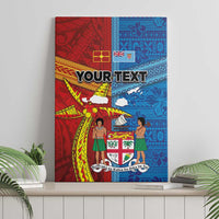 Personalised Fiji and Rotuma Together Canvas Wall Art Tapa and Pacific Art Pattern with Cultural Emblems Half Style LT03 - Polynesian Pride