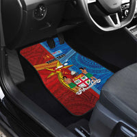 Personalised Fiji and Rotuma Together Car Mats Tapa and Pacific Art Pattern with Cultural Emblems Half Style LT03 - Polynesian Pride