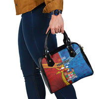 Personalised Fiji and Rotuma Together Shoulder Handbag Tapa and Pacific Art Pattern with Cultural Emblems Half Style LT03 - Polynesian Pride
