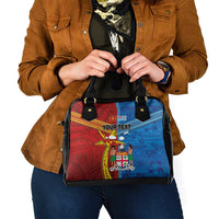 Personalised Fiji and Rotuma Together Shoulder Handbag Tapa and Pacific Art Pattern with Cultural Emblems Half Style LT03 - Polynesian Pride