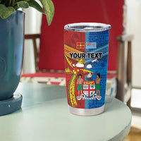 Personalised Fiji and Rotuma Together Tumbler Cup Tapa and Pacific Art Pattern with Cultural Emblems Half Style LT03 - Polynesian Pride