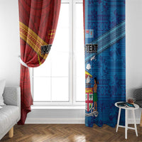 Personalised Fiji and Rotuma Together Window Curtain Tapa and Pacific Art Pattern with Cultural Emblems Half Style LT03 - Polynesian Pride