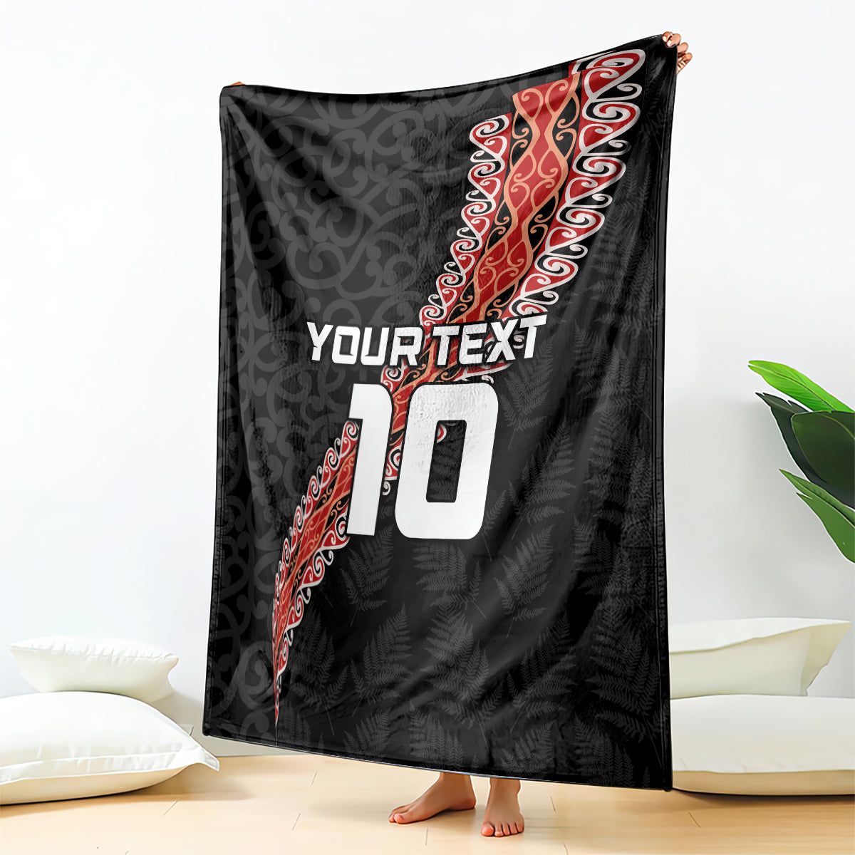 Custom New Zealand Rugby Blanket Maori and Silver Fern Half Style LT03 - Polynesian Pride