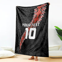 Custom New Zealand Rugby Blanket Maori and Silver Fern Half Style LT03 - Polynesian Pride