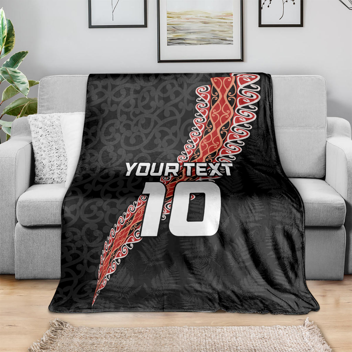 Custom New Zealand Rugby Blanket Maori and Silver Fern Half Style LT03 - Polynesian Pride