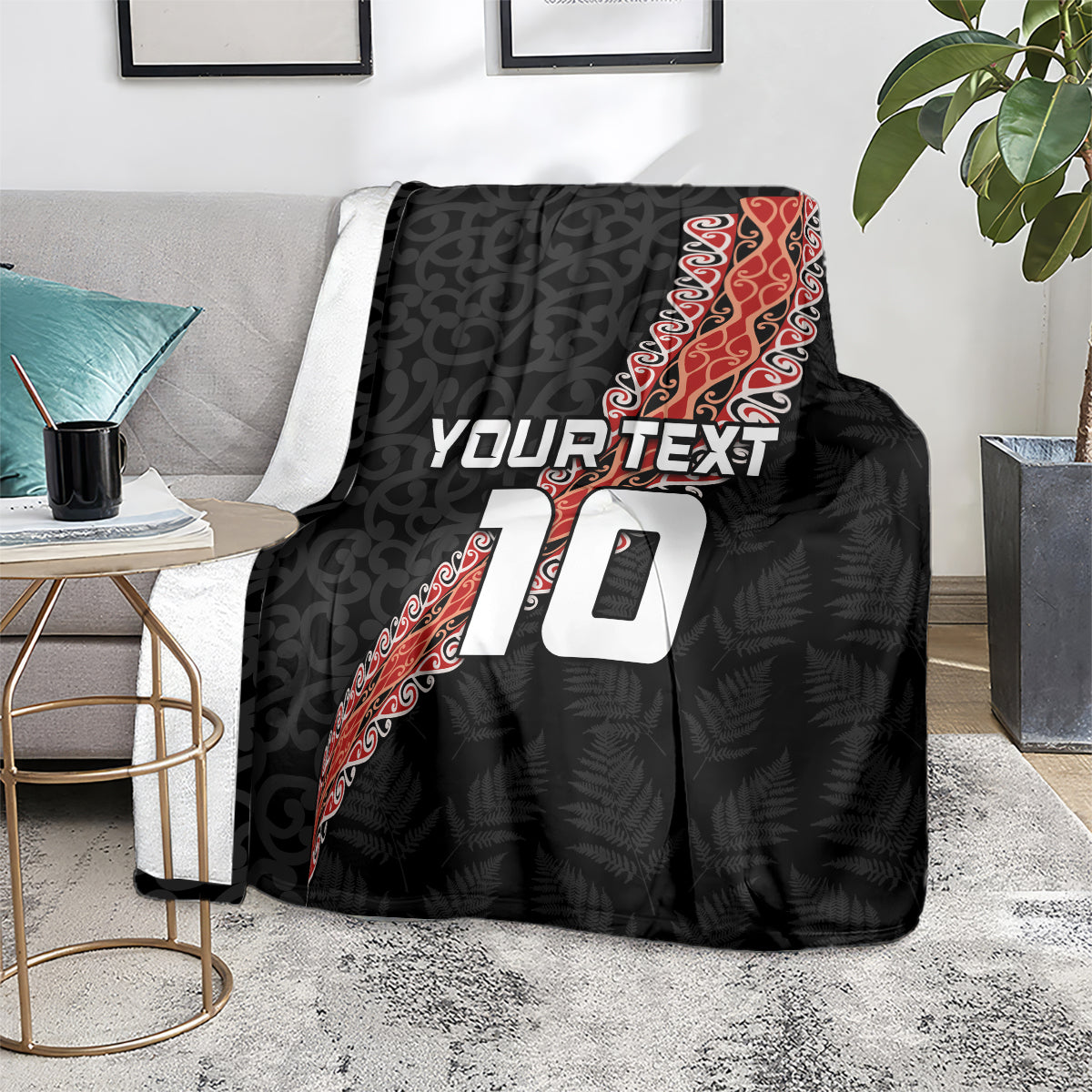 Custom New Zealand Rugby Blanket Maori and Silver Fern Half Style LT03 - Polynesian Pride
