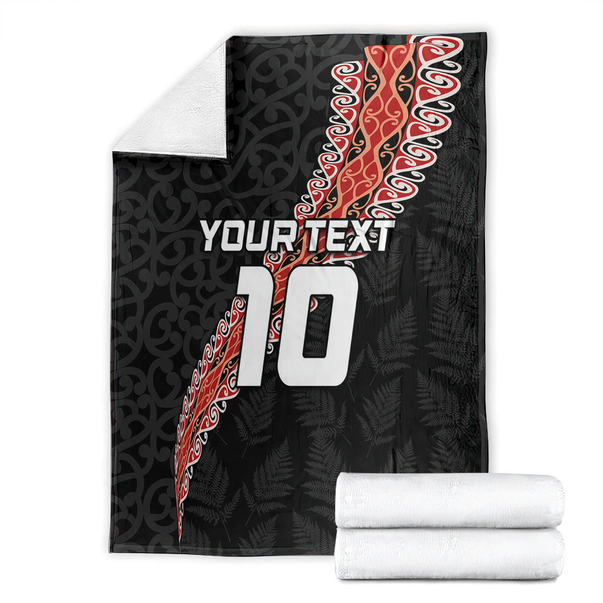 Custom New Zealand Rugby Blanket Maori and Silver Fern Half Style LT03 - Polynesian Pride