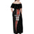 Custom New Zealand Rugby Off Shoulder Maxi Dress Maori and Silver Fern Half Style