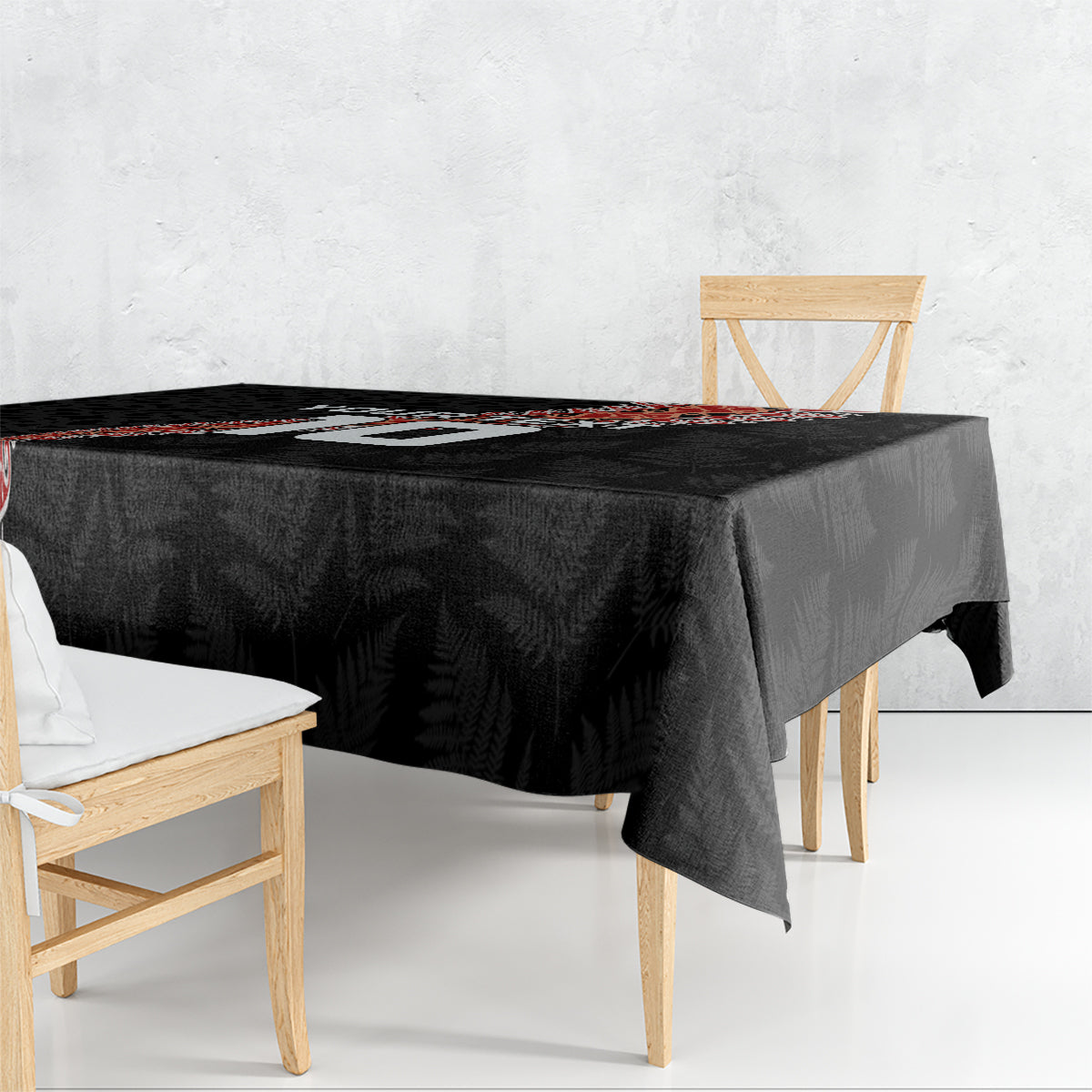 Custom New Zealand Rugby Tablecloth Maori and Silver Fern Half Style LT03 - Polynesian Pride
