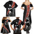 New Zealand Maori Rugby Player Family Matching Summer Maxi Dress and Hawaiian Shirt Maori and Silver Fern Half Style