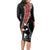 New Zealand Maori Rugby Player Long Sleeve Bodycon Dress Maori and Silver Fern Half Style