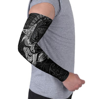 Hawaiian Monk Seal and Whale Arm Sleeves Kakau Tribal Pattern Grayscale LT03 - Polynesian Pride