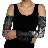 Hawaiian Monk Seal and Whale Arm Sleeves Kakau Tribal Pattern Grayscale LT03 - Polynesian Pride