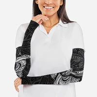 Hawaiian Monk Seal and Whale Arm Sleeves Kakau Tribal Pattern Grayscale LT03 - Polynesian Pride