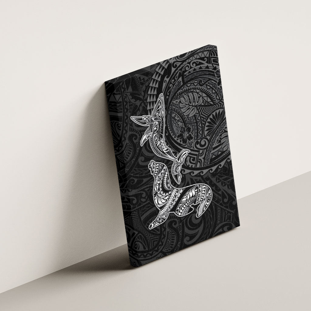 Hawaiian Monk Seal and Whale Canvas Wall Art Kakau Tribal Pattern Grayscale LT03 - Polynesian Pride