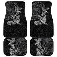 Hawaiian Monk Seal and Whale Car Mats Kakau Tribal Pattern Grayscale LT03 - Polynesian Pride