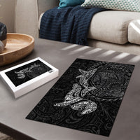 Hawaiian Monk Seal and Whale Puzzle Kakau Tribal Pattern Grayscale LT03 - Polynesian Pride
