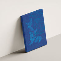 Hawaiian Monk Seal and Whale Canvas Wall Art Kakau Tribal Pattern Blue Color LT03 - Polynesian Pride