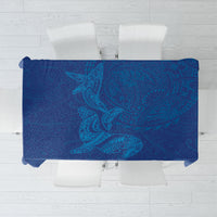 Hawaiian Monk Seal and Whale Tablecloth Kakau Tribal Pattern Blue Color LT03 Blue - Polynesian Pride
