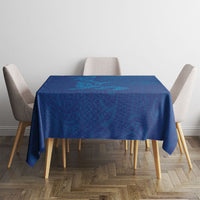Hawaiian Monk Seal and Whale Tablecloth Kakau Tribal Pattern Blue Color LT03 - Polynesian Pride