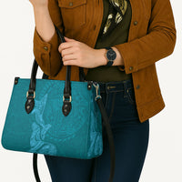 Hawaiian Monk Seal and Whale Leather Bag Kakau Tribal Pattern Teal Color LT03 - Polynesian Pride