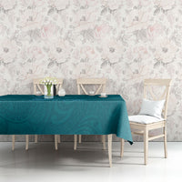 Hawaiian Monk Seal and Whale Tablecloth Kakau Tribal Pattern Teal Color LT03 - Polynesian Pride