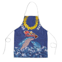 Hawaiian Sea Animals Apron Whales Shark and Turtle Guardians with Tribal Pattern LT03 Blue - Polynesian Pride