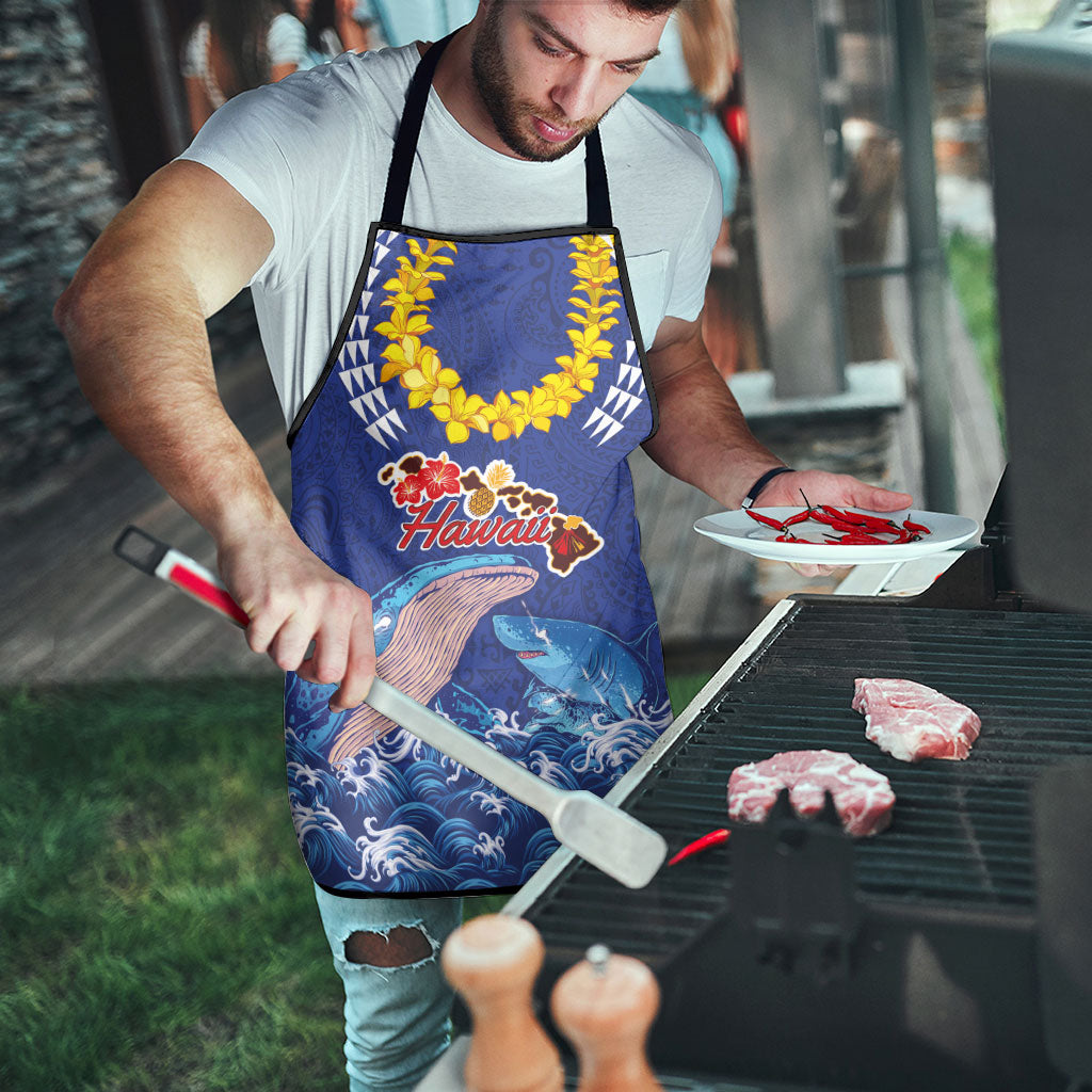 Hawaiian Sea Animals Apron Whales Shark and Turtle Guardians with Tribal Pattern LT03 - Polynesian Pride