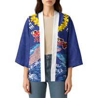 Hawaiian Sea Animals Kimono Whales Shark and Turtle Guardians with Tribal Pattern LT03 - Polynesian Pride