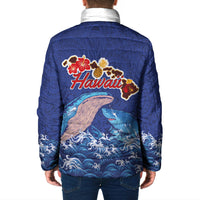 Hawaiian Sea Animals Padded Jacket Whales Shark and Turtle Guardians with Tribal Pattern LT03 - Polynesian Pride