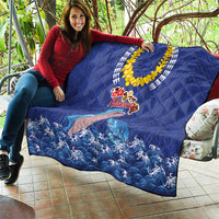 Hawaiian Sea Animals Quilt Whales Shark and Turtle Guardians with Tribal Pattern LT03 - Polynesian Pride