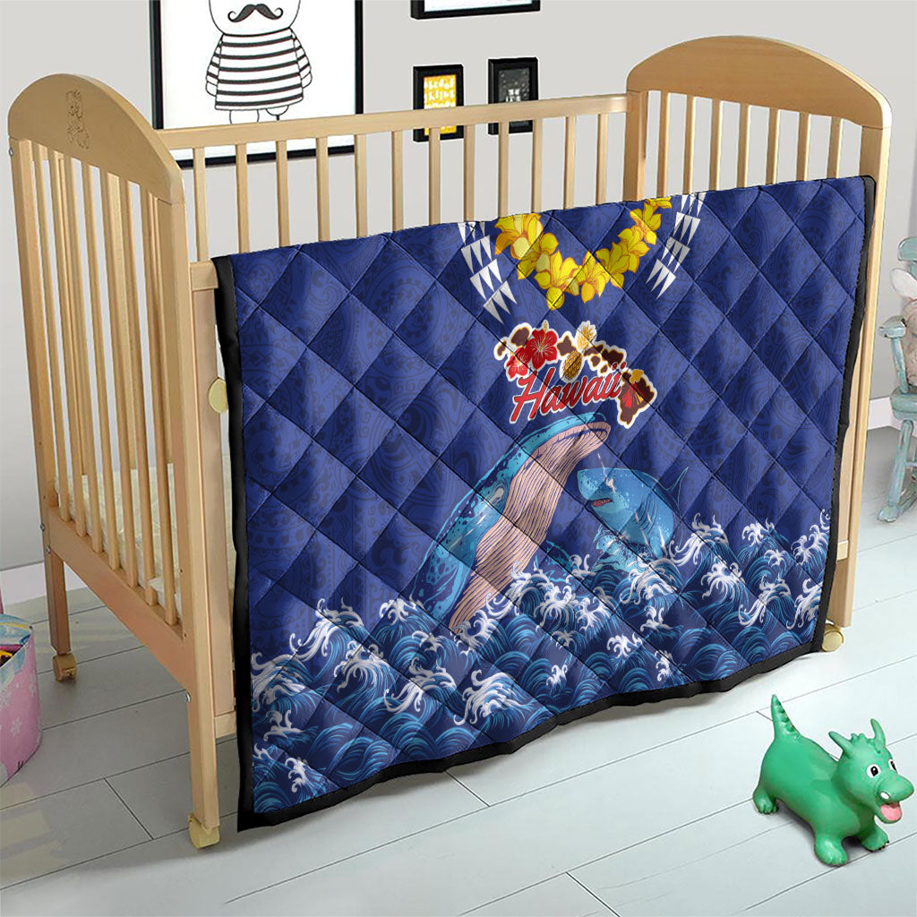 Hawaiian Sea Animals Quilt Whales Shark and Turtle Guardians with Tribal Pattern LT03 - Polynesian Pride
