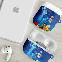 Fiji Jellyfish AirPods Case Tapa Patterns and Hibiscus Sea Vibe LT03 - Polynesian Pride