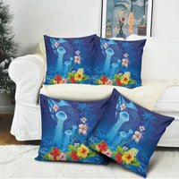 Fiji Jellyfish Pillow Cover Tapa Patterns and Hibiscus Sea Vibe LT03 - Polynesian Pride