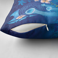 Fiji Jellyfish Pillow Cover Tapa Patterns and Hibiscus Sea Vibe LT03 - Polynesian Pride