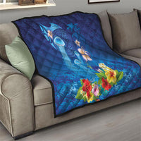 Fiji Jellyfish Quilt Tapa Patterns and Hibiscus Sea Vibe LT03 - Polynesian Pride