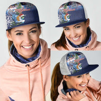 New Zealand Merry Christmas Mesh Trucker Cap Maori Tribal Pattern with Xmas Tui Bird LT03 - Polynesian Pride