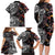 Hawaiian and Japanese Together Family Matching Long Sleeve Bodycon Dress and Hawaiian Shirt Polynesian Triball Tattoo Koi Carps and Sakura