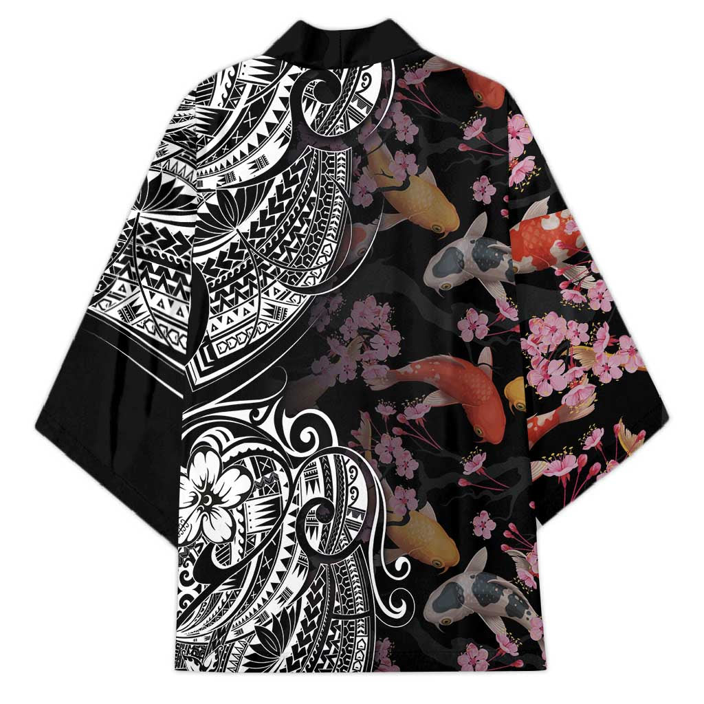 Hawaiian and Japanese Together Kimono Polynesian Triball Tattoo Koi Carps and Sakura LT03 - Polynesian Pride