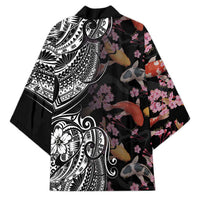 Hawaiian and Japanese Together Kimono Polynesian Triball Tattoo Koi Carps and Sakura LT03 - Polynesian Pride