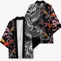 Hawaiian and Japanese Together Kimono Polynesian Triball Tattoo Koi Carps and Sakura LT03 - Polynesian Pride