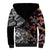 Hawaiian and Japanese Together Sherpa Hoodie Polynesian Triball Tattoo Koi Carps and Sakura