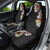 Hawaiian and Japanese Together Car Seat Cover Colorful Traditional Japanese Tattoo and Kakau Pattern Black Color