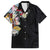 Hawaiian and Japanese Together Family Matching Short Sleeve Bodycon Dress and Hawaiian Shirt Colorful Traditional Japanese Tattoo and Kakau Pattern Black Color