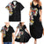 Hawaiian and Japanese Together Family Matching Summer Maxi Dress and Hawaiian Shirt Colorful Traditional Japanese Tattoo and Kakau Pattern Black Color