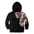 Hawaiian and Japanese Together Kid Hoodie Colorful Traditional Japanese Tattoo and Kakau Pattern Black Color