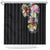 Hawaiian and Japanese Together Shower Curtain Colorful Traditional Japanese Tattoo and Kakau Pattern Black Color