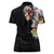 Hawaiian and Japanese Together Women Polo Shirt Colorful Traditional Japanese Tattoo and Kakau Pattern Black Color