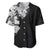 Hawaiian and Japanese Together Baseball Jersey Japanese Koi Fish Tattoo and Kakau Pattern Black Color